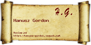 Hanusz Gordon névjegykártya