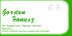 gordon hanusz business card